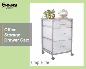 Multipurpose Storage Furniture Rolling Cart With Waterproof Plastic <strong>Drawers</strong>