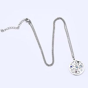 La familia de árbol de la vida encanto flotante memoria medallones collar de acero inoxidable - Product Image 1