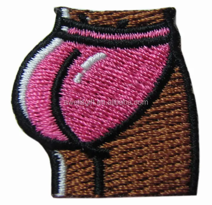 Embroidered Applique Patch BLACK BIG Ass Bottom Applique Embroidery Patch For Clothes Embroidered Patches Custom Size Custom Size Iron On/ Sew On 100pcs