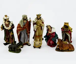 My First Traditions Nativity Set Figures,Resin Nativity Figurine Set,Christmas Three Kings Nativity Set Scene Figures Baby Jesus