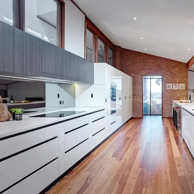 2019ห้องครัวโมเดิร์นตู้ไม่มีการออกแบบไอเดีย High Gloss Lacquer ตู้ครัวราคา