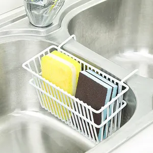 Soporte de esponja, cesta de organización para fregadero para accesorios de cocina, esponjas, cepillos para platos-ACERO INOXIDABLE