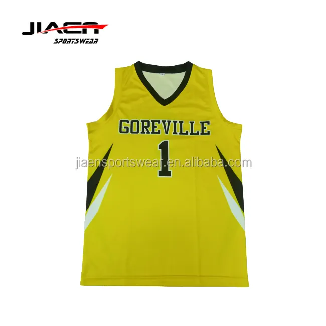 Hot Sale Youth Basketball Jersey Uniform Design College Cheap Team Professional Basketball Uniform Best Design Color Yellow
