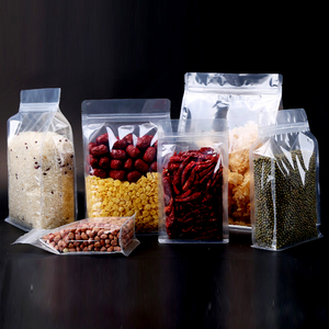 <span class=keywords><strong>Hoyo</strong></span>, bolsas de almacenamiento de bocadillos con refuerzo de fondo plano transparente personalizado, bolsa de pie para facilitar el envasado de alimentos - Product Image 3