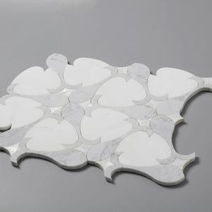 Trắng Hoa Bằng Tia Nước Đá Cẩm Thạch Gạch Thiết Kế Tầng Mô Hình - Product Image 2