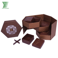 Boîte cadeau de chocolat en carton luxueux à 3 étages, conception personnalisée, boîte ronde pour bonbons à 3 étages