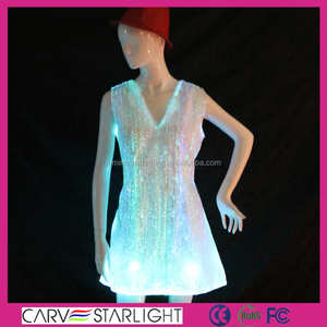 großhandel glänzend geführt glow in the dark club kleid - Product Image 2