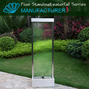 Free Standing <strong>Indoor</strong> Outdoor Glass <strong>Waterfall</strong> Fountains with Warm White LED <strong>Light</strong> - Product Image 5