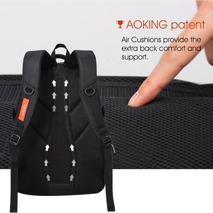 Aoking Maßgefertigter Langlebiger Leichter Wasserdichter Schulrucksack <span class=keywords><strong>19</strong></span> Zoll Tasche Schwarzer Smarter <span class=keywords><strong>Laptop</strong></span>-Rucksack für Männer - Product Image 3