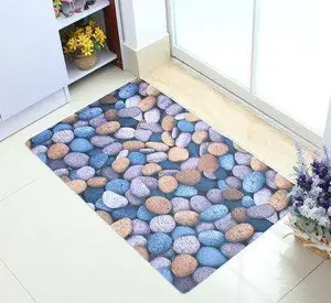 3D In Tinh Tế Cobblestone Mat/Bán Buôn Non-slip PVC Thảm