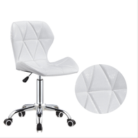 Chaise de bureau pivotante en cuir PU Chaise sans bras avec roues Chaise d'ordinateur élévatrice papillon