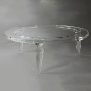 중국 스타일 확장 유리 식탁 아크릴 라운드 테이블 식탁