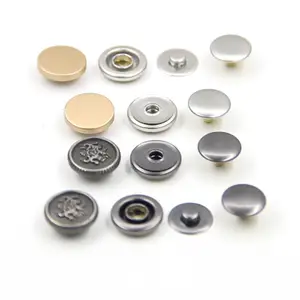 2021 New products 15mm plane metal press snap button 608# button for clothing leather