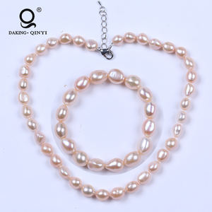 אמיתי אמא של פרל שרשרת מחיר, גדול מים מתוקים פרל שרשרת סט - Product Image 4