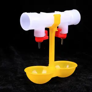 Double Hanging Cup Chicken Drinking Fountain Bird Pigeon Feeder Bowl Tank chicken Water Nipple Line