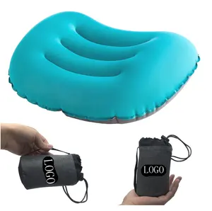 Almohada de aire inflable ultraligera para acampar, para cuello, madera, sueño cómodo, para viajes de mochilero