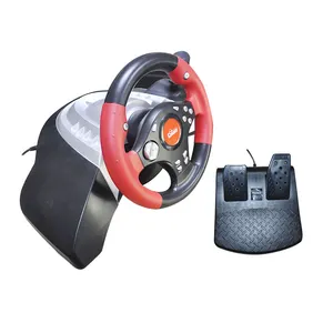 QEOME wholesale 180 steering angle video game gaming steering wheel for pc PS-3 PS2