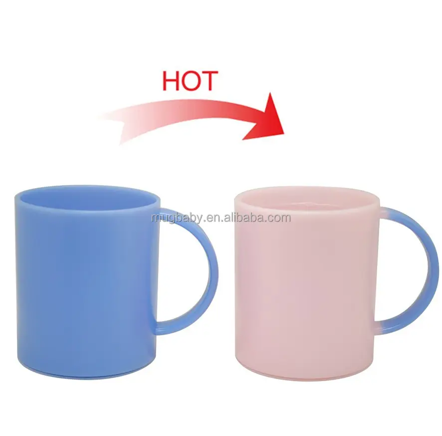 Factory Wholesale seconds Kids Creative Sublimation Color Changing Plastic Mugs with Handle