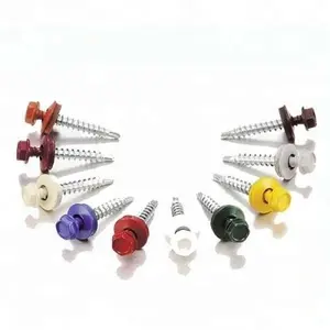 Painted Hex Head Drilling Screw EPDM Washer Roofing Screws