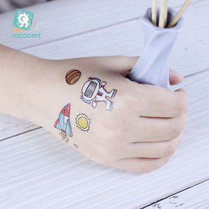 Série spatiale pour enfants <span class=keywords><strong>tatouage</strong></span> temporaire garçons et filles bras dessin animé astronautes Art <span class=keywords><strong>tatouage</strong></span> autocollants sac scellé ou personnalisé - Product Image 5