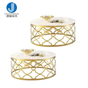 Vàng Thép Không Gỉ Và Marble Vòng Bàn Cà Phê Để Bán Cà Phê Cuối Bàn Tròn Bàn Cà Phê - Product Image 1