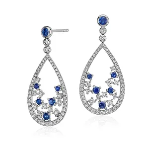 OEM/ODM Rhodium Plated Fine Gold Tears Shape Drop Earrings Women Fashion Accessories Jewelry 925 Sterling Silver Jewellery