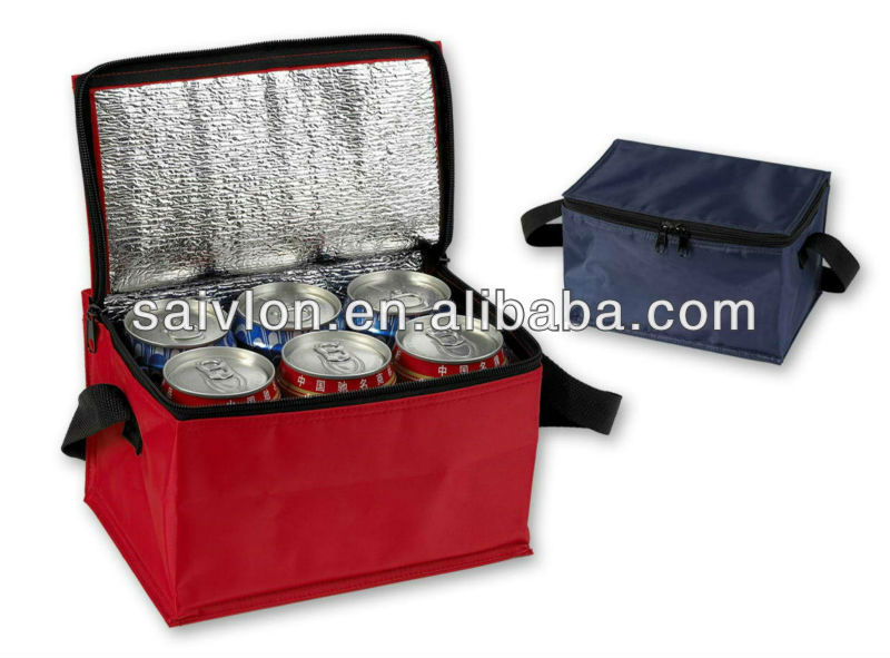 Six boîtes isoléscouleurs nylon,/polyester sac isotherme
