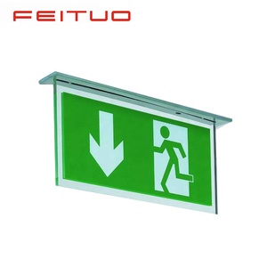 Panneau de sortie LED à économie d'énergie FEITUO avec batterie de secours, symbole de personne qui court, panneau vert, panneau de sortie d'urgence LED - Product Image 2