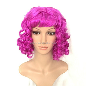 Peluca Rizada Morada para Fiesta de Carnaval MPW-0398, Pelucas Glamour Locks, Peluca Colonial - Product Image 2
