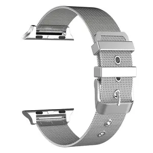 Bracelet de montre en acier inoxydable milanais pour Apple Watch 42mm 38mm