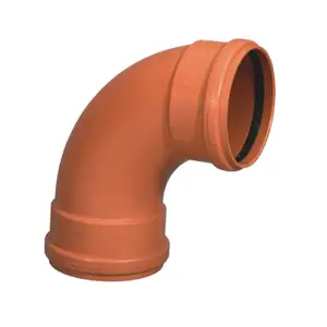 ERA EN1401 EN1329 PVC Drainage Fittings 90 Degree Sweep Elbow With Gasket