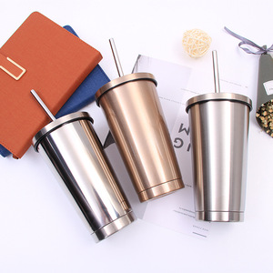 Tasses à gobelet en acier inoxydable avec logo imprimé <span class=keywords><strong>personnalisé</strong></span> en gros <span class=keywords><strong>500ml</strong></span> tasse à café de voyage réutilisable pour la rentrée des classes pour le vin - Product Image 2