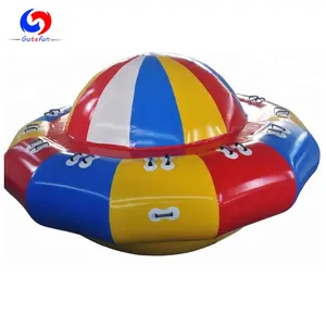 Verão waterpark engrossado pvc inflável louco saturn água giroscópio gangrenamento barco ufo flutuante inflável spinning top barco brinquedo