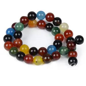 Colorful 4MM 6MM 8MM 10MM 12MM Agate BeadsためWomen Jewelry Making