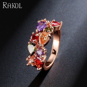 خواتم أحجار ملونة RP012 من RAKOL خواتم كريستال مطلية بالذهب الموضة - Product Image 6