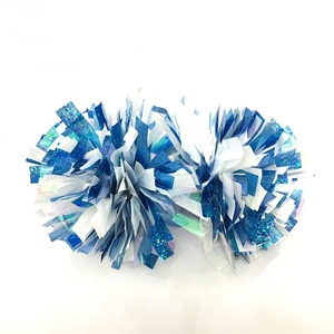 Blue White Cheerleading Pom Poms - Team Spirit Fun
