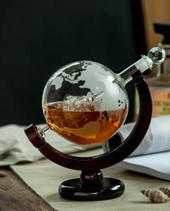 Service à guichet Unique Offre Spéciale 1 carafe en verre gravé whisky vin Globe et 4 verres à vin whisky ensemble cadeau - Product Image 3