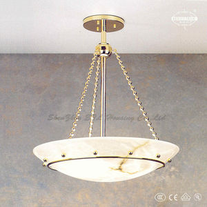 villa tradicional de alabastro interior lámparas de techo en acabado de cobre de china etl873102 - Product Image 1