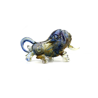Statue d'éléphant en cristal, fabrication de bijoux artisanaux, en verre