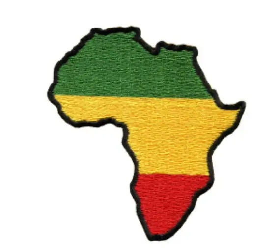 DIY Afrika Patch Rot Schwarz Grün Polyester Stickerei Patches Flaggen