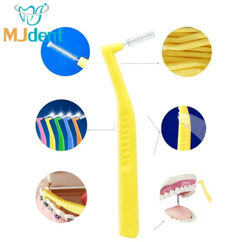 Cepillo de alambre de ortodoncia en forma de L para adultos y niños, cepillo de dientes Interdental, cuidado bucal