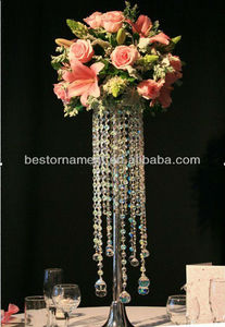 Tall Gold <strong>Wedding</strong> <strong>Table</strong> <strong>Top</strong> Beaded Chandelier Centerpieces Riser Flower Stand <strong>Decoration</strong> - Product Image 3