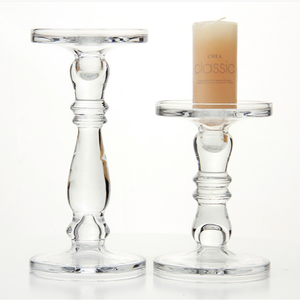 Baluster Stem Hurricane Glass Candleholder