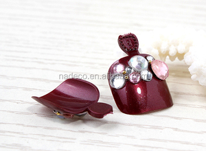 GemFalse <span class=keywords><strong>pies</strong></span> Nail 3D Jewelry Novia Boda Acrílico Toe Nails - Product Image 4