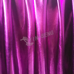 Paars Metallic Folie Stof, Elastische <span class=keywords><strong>Jersey</strong></span> Basis Met Volledige Folie Coating Voor Feestjurk - Product Image 3