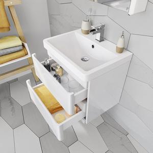 2019 High Quality 600 mm <strong>White</strong> Vanity Sink Unit Ceramic Basin Storage Home Furniture <strong>Wall</strong> Hung <strong>Bathroom</strong> Vanity <strong>Cabinet</strong> - Product Image 2