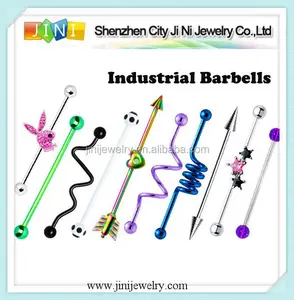 fake industrial piercing barbell