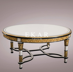 Tây Ban Nha Hoàng Gia Cổ Trắng Chạm Khắc Trung Tâm Gỗ Rắn Bảng Với Bàn Cà Phê Đồ Nội Thất Phòng Khách - Product Image 1