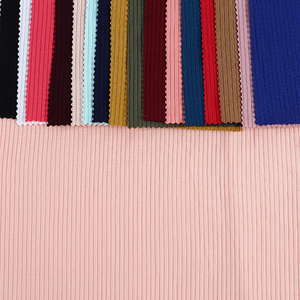 A buon mercato spazzolato poliestere bi-stretch 1x1 costola tessuto a maglia materiale negozio - Product Image 6