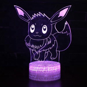 Veilleuse LED 3D <span class=keywords><strong>Pokemon</strong></span>, lampe de bureau avec 7 couleurs changeantes, bouton tactile, décoration d'intérieur - Product Image 2